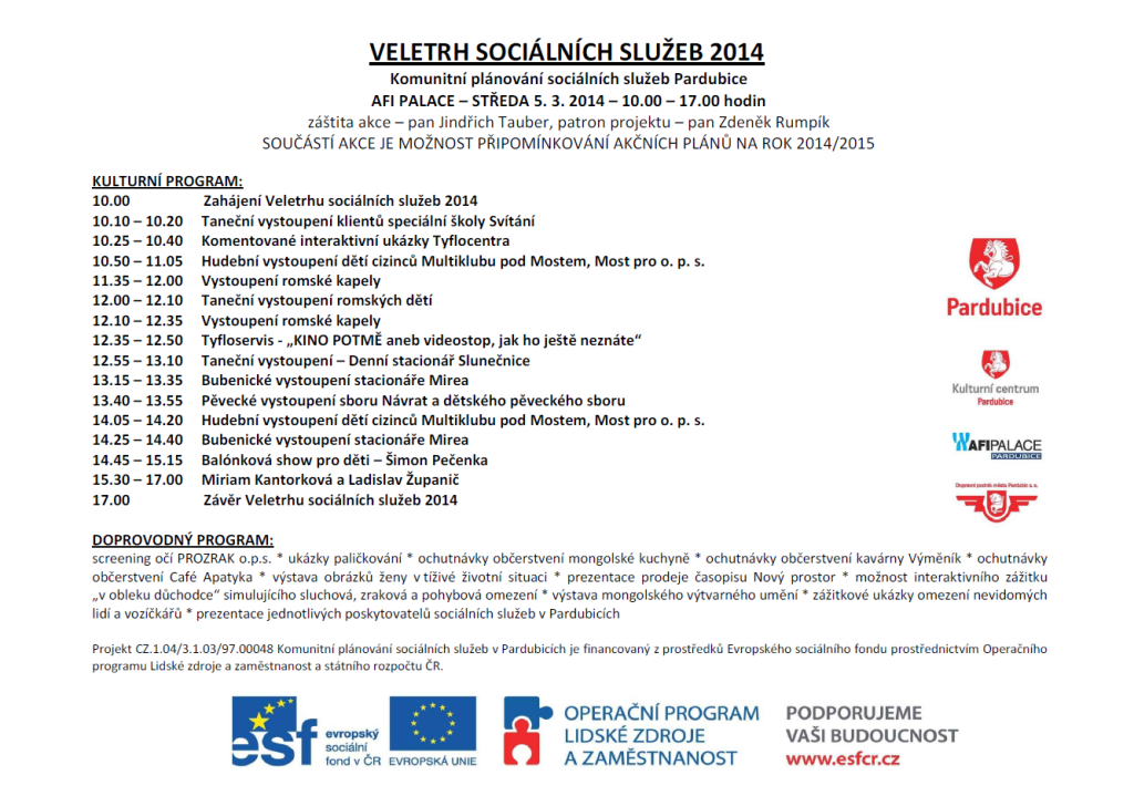 Veletrh sociálních služeb - program